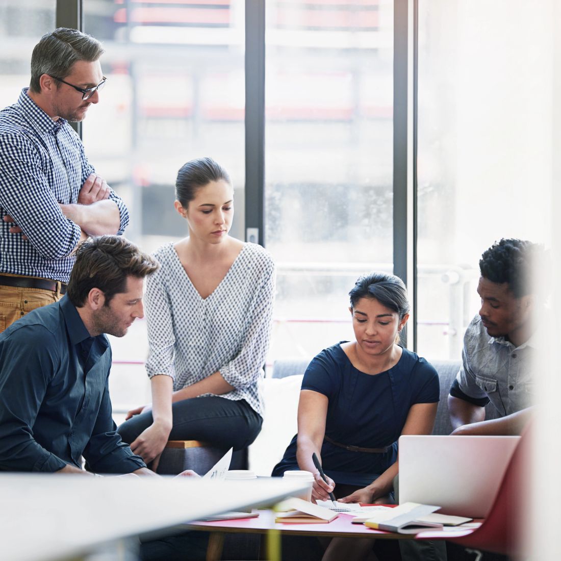 Business professionals working together on a plan